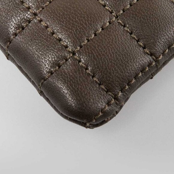 Celine Khaki Quilted Calfskin C Zip Pouch - Picture 3 of 9